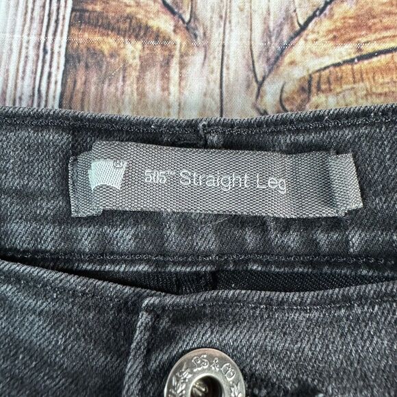 Levi's 505 STRAIGHT LEG Womens Size 8 Black Mid Rise Jeans Denim Pants 30x31 - Picture 8 of 11